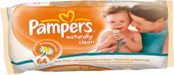 Салфетки влажные детские, Pampers (Памперс) №64 нейчерали клин